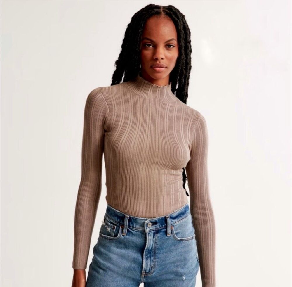 Abercrombie and Fitch Rib High Neck Bodysuit Size XS